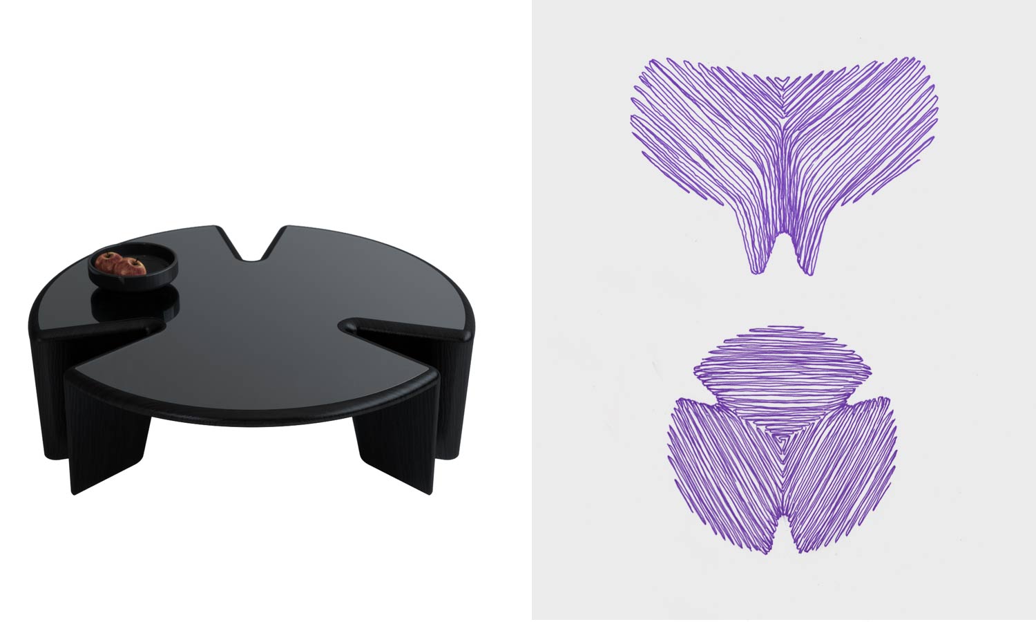 Helice. table. bout de canapé. low table. coffee table. JUAM. DESIGN. STUDIO.